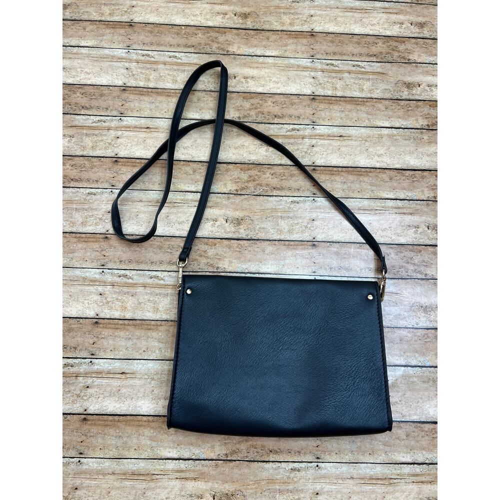 Summer & Rose Celine Black Leather Crossbody Bag Purse Vegan Leather - Picture 3 of 5